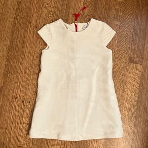 Vineyard Vines Ivory Ribbed Tee with Pink Whale Tag